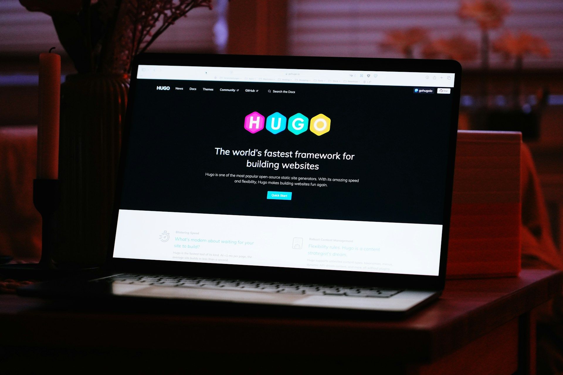 website landing page